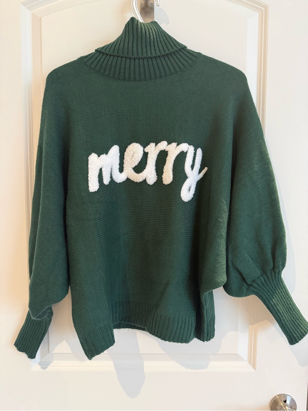 Cozy 'Merry' Forest Green Turtleneck Sweater